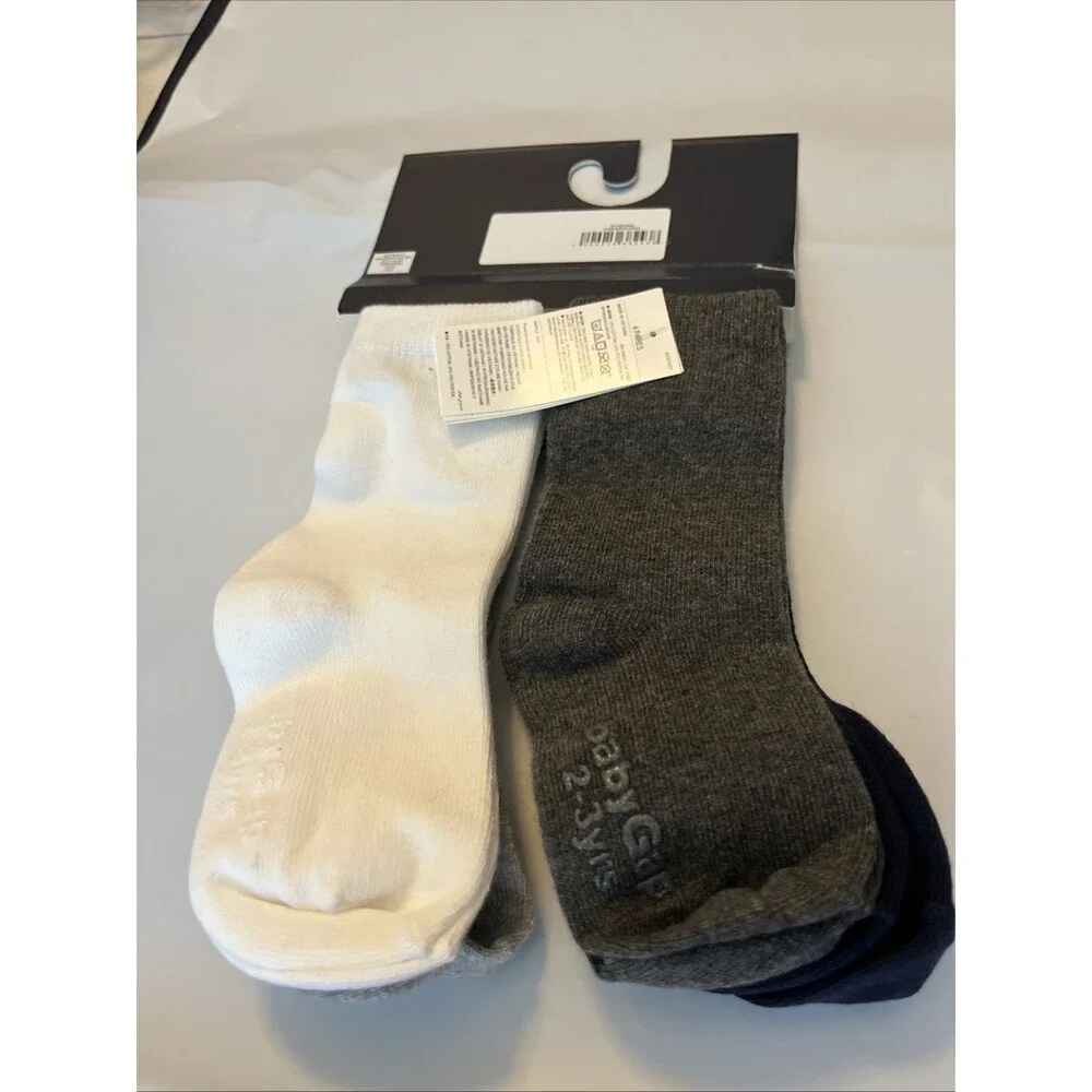 NEW GAP Toddler Boys Solid Cotton Crew Socks (4-Pack) Size 2-3 YRS